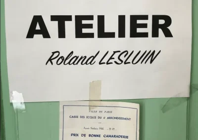 Entrée de l'atelier de peinture de Roland Lesluin