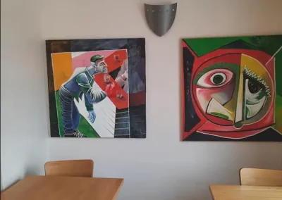 Photo de l'exposition à l'Auberge du Moulin