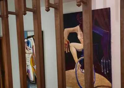 Photo de l'exposition à l'Auberge du Moulin